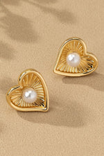 Heart Shape Earrings with Pearl