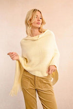 Knit Poncho with Fringe