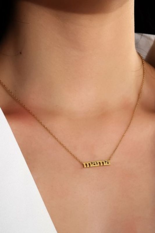 18k Gold Plated Simple Stainless Steel Mama Necklace, Women'S Gift, Perfect  For Daily Wear And As A Gift For Mothers/Grandmothers | SHEIN USA