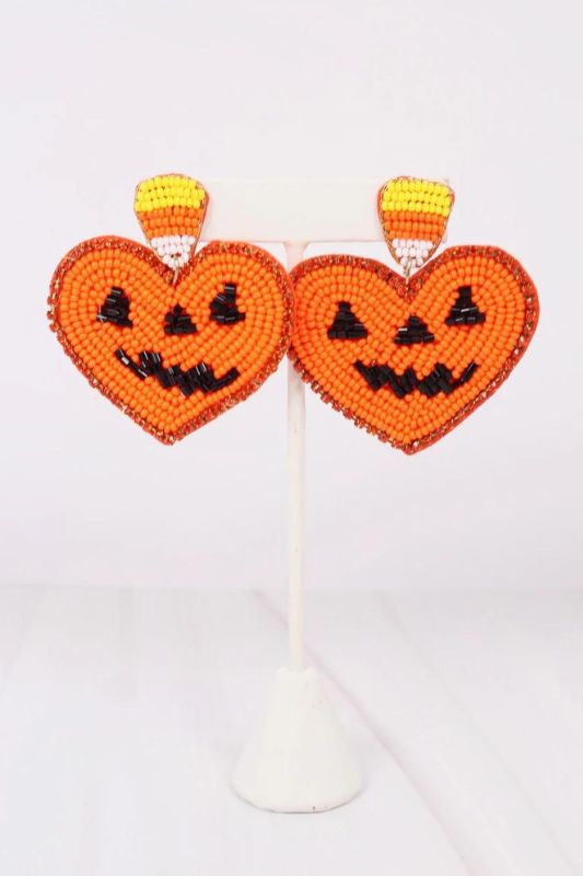 Pumpkin Treat Heart Earring
