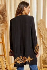 Embroidered Open Jacket