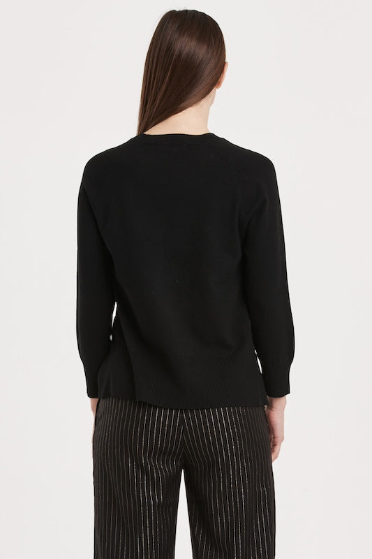 Moira Pleather Front Sweater