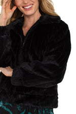 Zip Up Vegan Fur Jacket