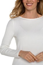 Long Sleeve Boat Neck Knit Top