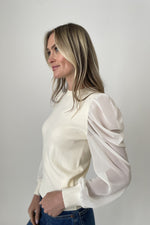 Stella Sheer Sleeve Sweater Blouse