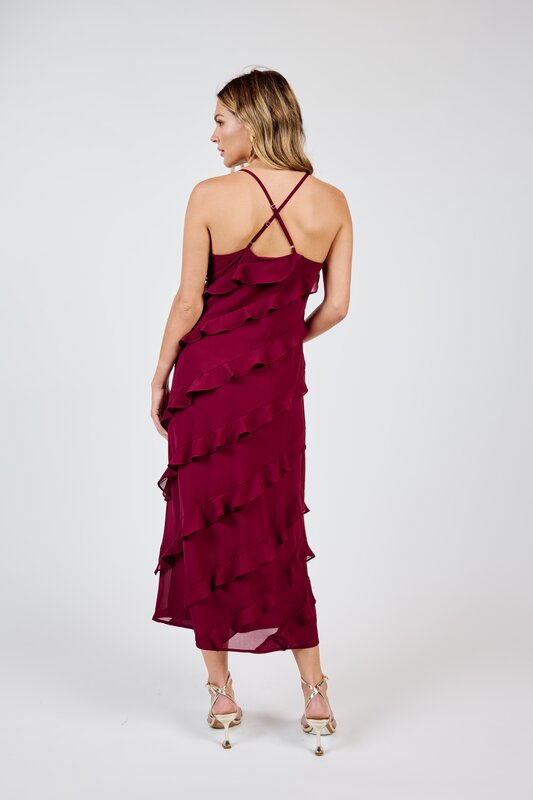 All Invited Ruffle Detail Maxi Dress