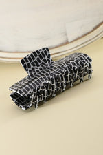 Jumbo Brick Print Cellulose Hair Claw Clips