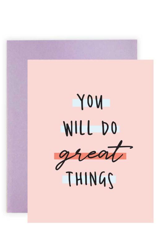 Do Great Things Colorblocks Greeting Card