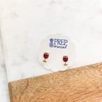 Red Wine Glass Signature Enamel Studs