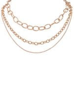 Metal Ring Chain 3-Piece Necklace Set