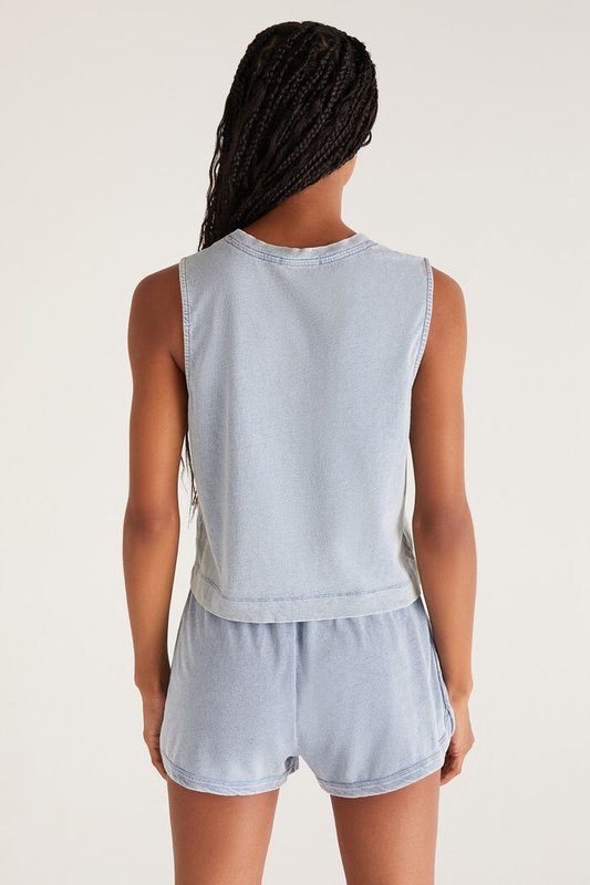 Sloane Jersey Denim Muscle Tank