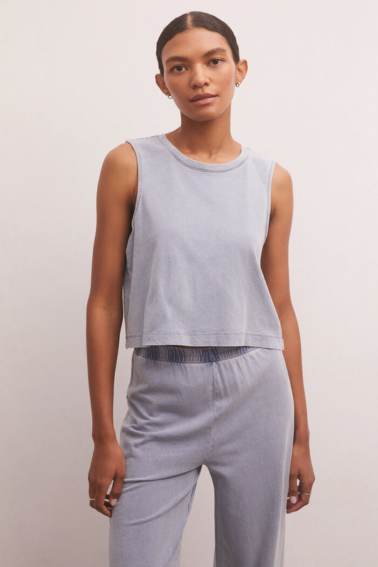 Sloane Jersey Denim Muscle Tank