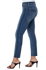 Blocked Abby Ankle Skinny with Cut Hem